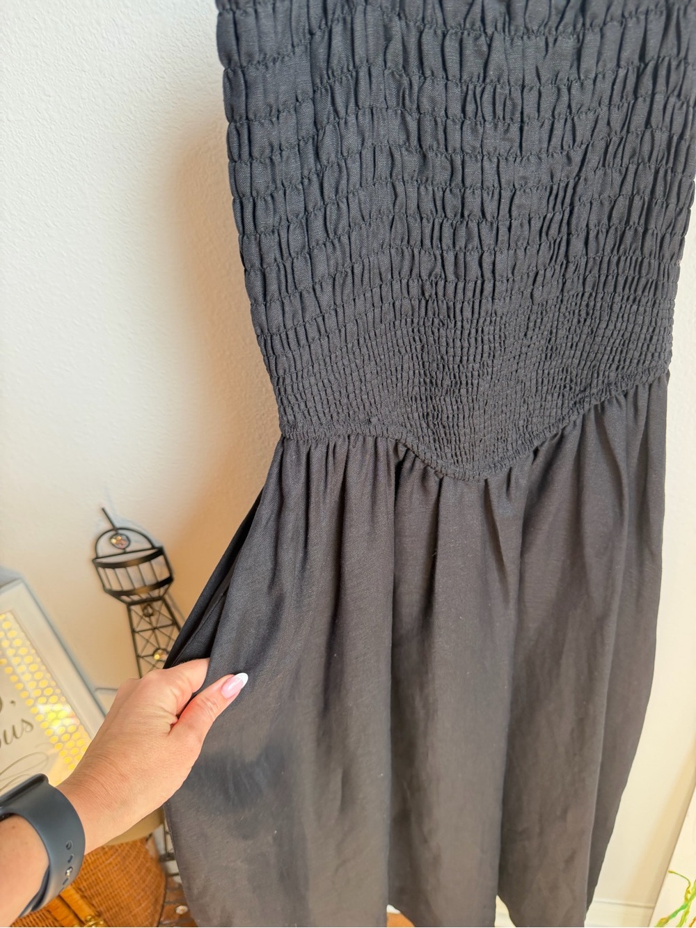 NWT Antonio Melani Essie Linen Blend Square Neck
Sleeveless Smocked Dress Sz S - Picture 4 of 8